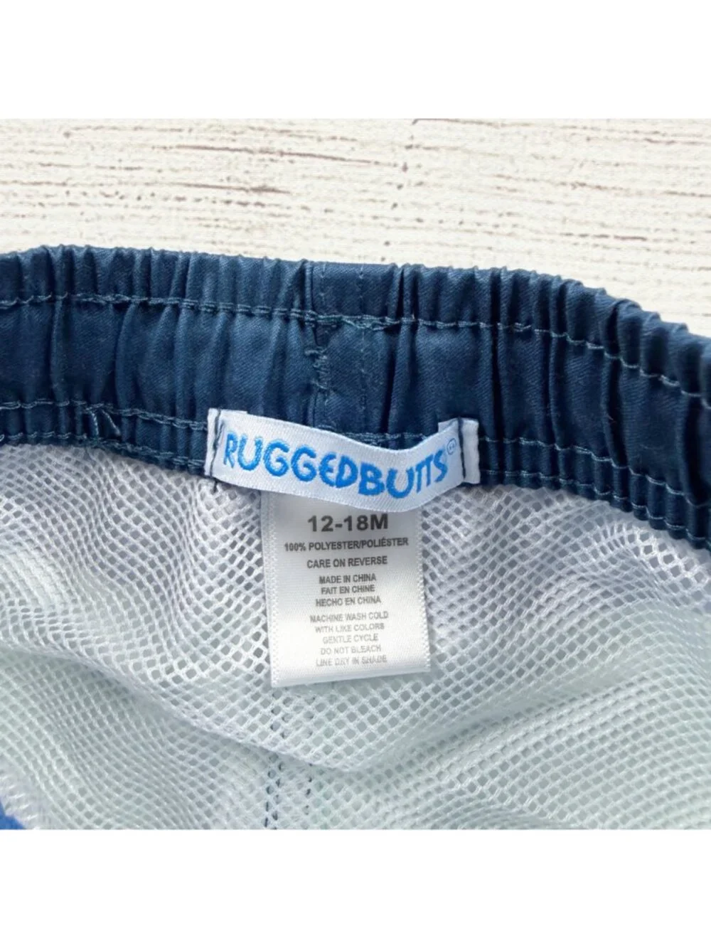 RuggedButts Baby Swim Trunks Boys Color Block Shorts 12-18 Months